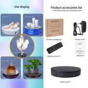 30cm Charging Rotating Display Stand Video Shooting Turntable, Load: 50kg, Power Plug:UK Plug(Black)