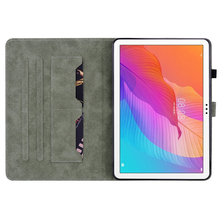 For Huawei MatePad T 10s/Enjoy Tablet 2 Tiger Pattern PU Tablet Case(Dark Blue)