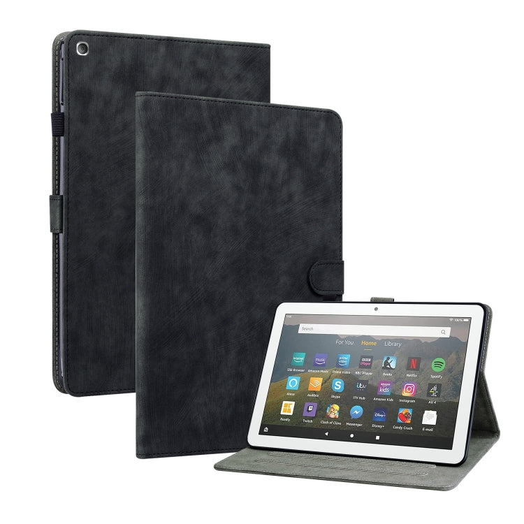For Amazon Fire HD 8 2015/2016/2017/2018 Tiger Pattern PU Tablet Case(Black)