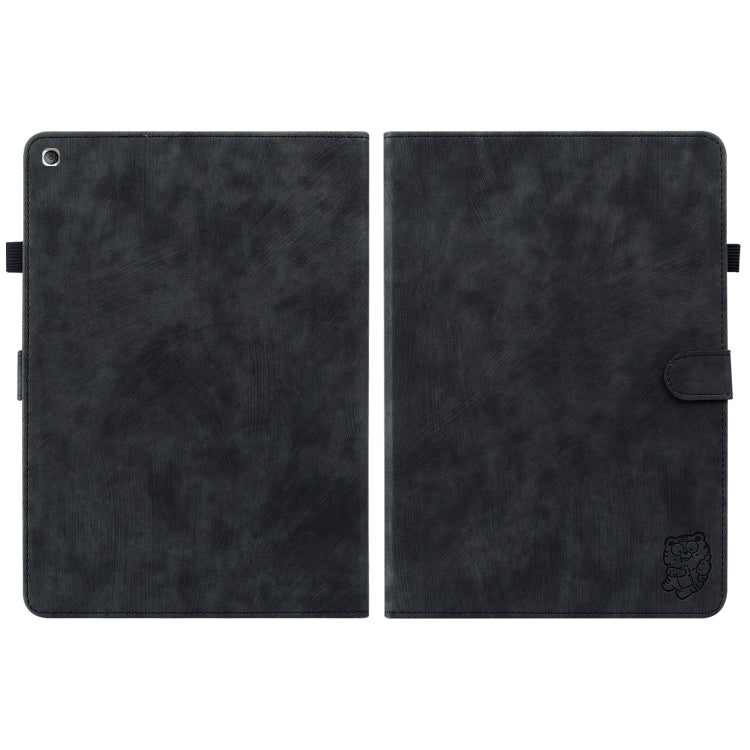 For Amazon Fire HD 8 2015/2016/2017/2018 Tiger Pattern PU Tablet Case(Black)