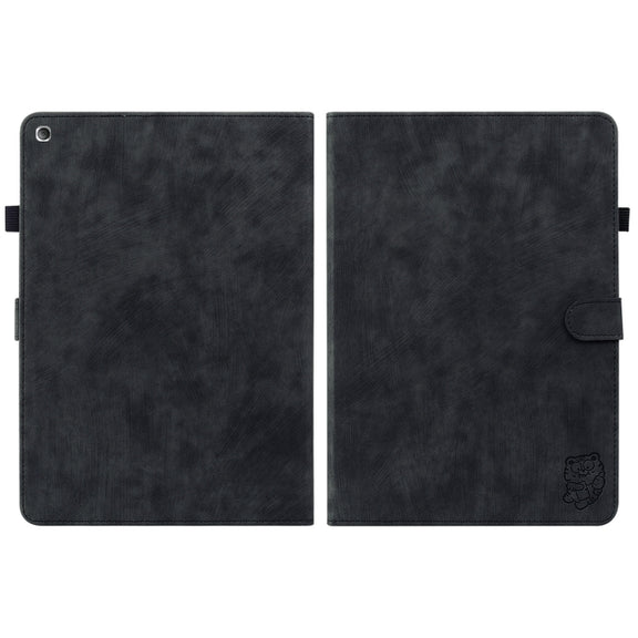 For Amazon Fire HD 8 2015/2016/2017/2018 Tiger Pattern PU Tablet Case(Black)