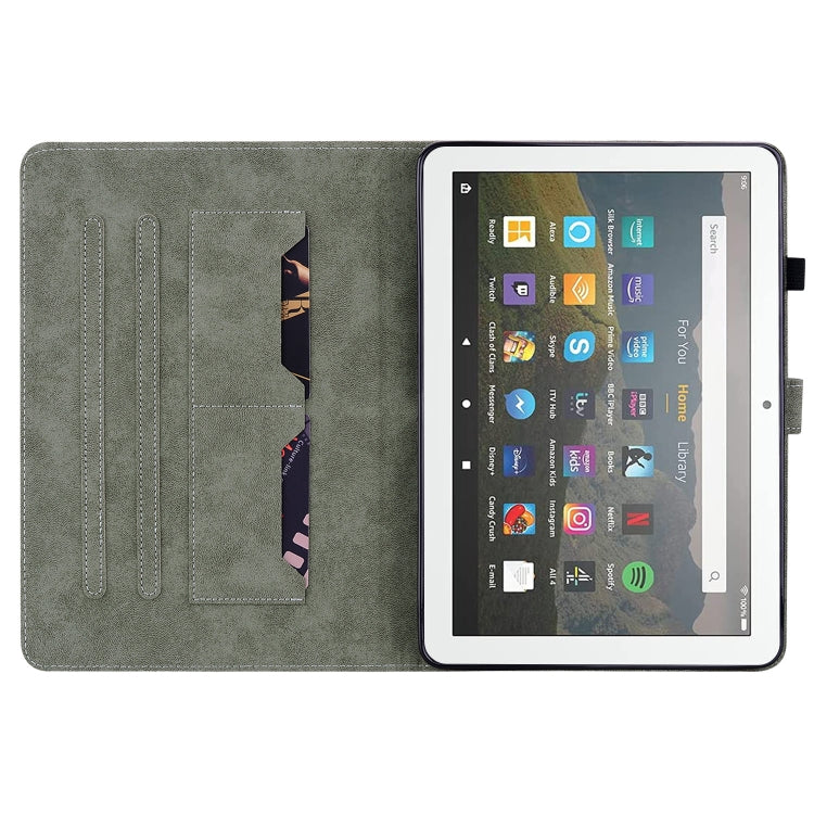 For Amazon Fire HD 8 2015/2016/2017/2018 Tiger Pattern PU Tablet Case(Black)