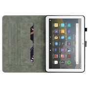 For Amazon Fire HD 8 2015/2016/2017/2018 Tiger Pattern PU Tablet Case(Black)