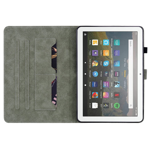 For Amazon Fire HD 8 2015/2016/2017/2018 Tiger Pattern PU Tablet Case(Black)