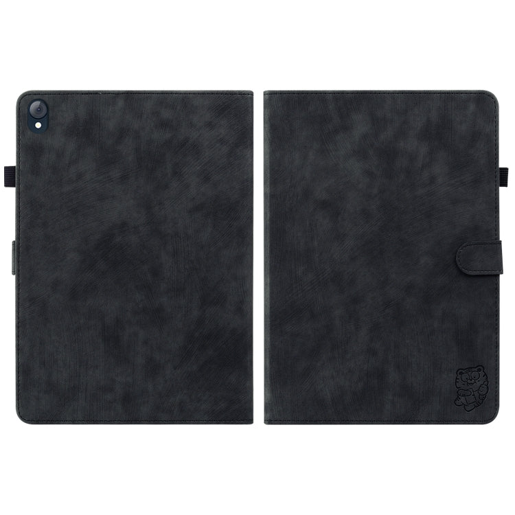 For Lenovo K10 Tiger Pattern PU Tablet Case(Black)