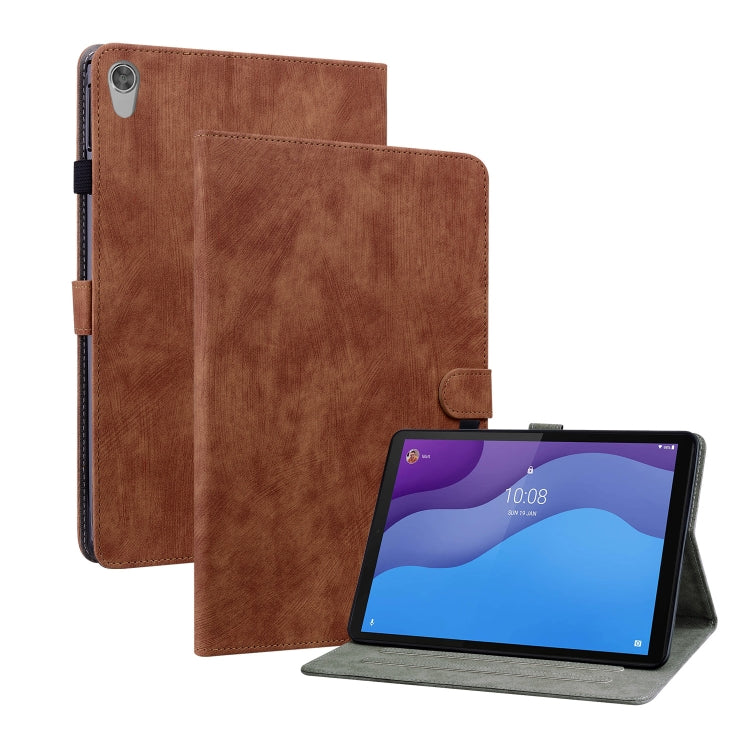 For Lenovo Tab M10 HD Gen 2 Tiger Pattern PU Tablet Case(Brown)