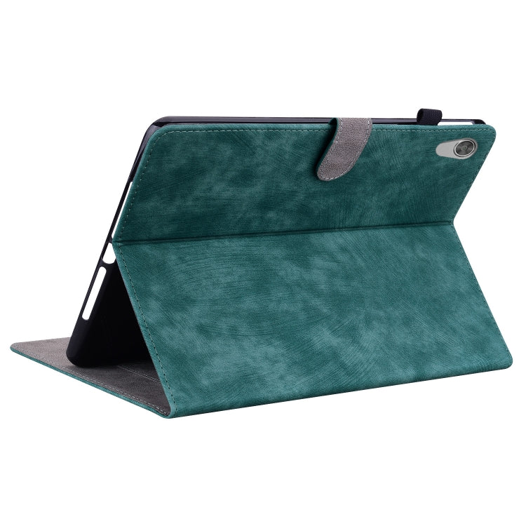 For Lenovo Tab M10 HD Gen 2 Tiger Pattern PU Tablet Case(Dark Green)
