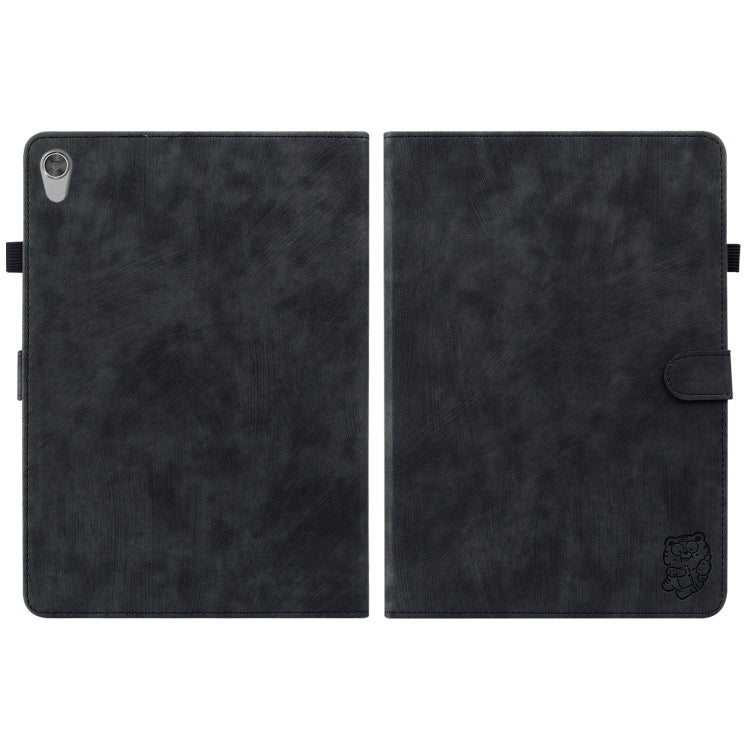 For Lenovo Tab M10 HD Gen 2 Tiger Pattern PU Tablet Case(Black)