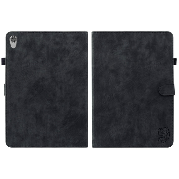 For Lenovo Tab M10 HD Gen 2 Tiger Pattern PU Tablet Case(Black)