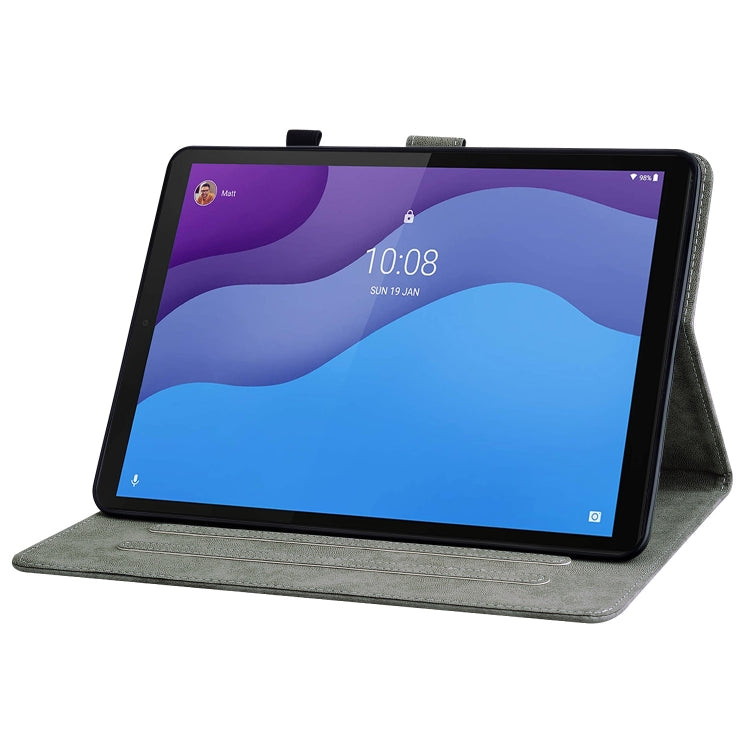 For Lenovo Tab M10 HD Gen 2 Tiger Pattern PU Tablet Case(Black)
