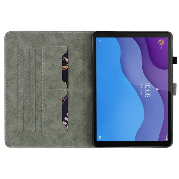 For Lenovo Tab M10 HD Gen 2 Tiger Pattern PU Tablet Case(Black)