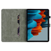 For Samsung Galaxy Tab S9 Tiger Pattern Flip Leather Tablet Case(Grey)