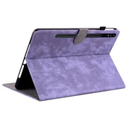 For Samsung Galaxy Tab S9 Tiger Pattern Flip Leather Tablet Case(Purple)