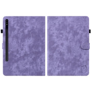 For Samsung Galaxy Tab S9+ Tiger Pattern Flip Leather Tablet Case(Purple)