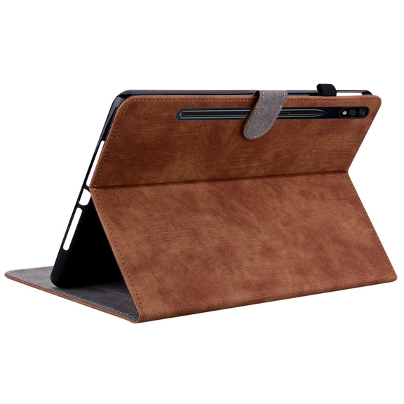 For Samsung Galaxy Tab S9+ Tiger Pattern Flip Leather Tablet Case(Brown)