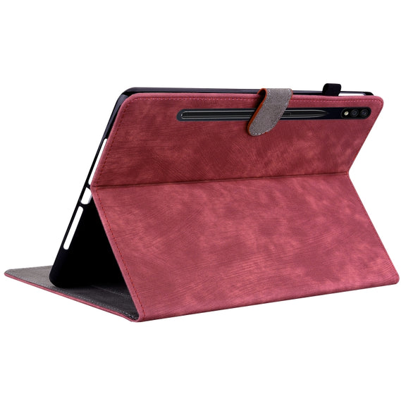 For Samsung Galaxy Tab S9+ Tiger Pattern Flip Leather Tablet Case(Red)