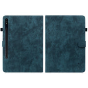 For Samsung Galaxy Tab S9+ Tiger Pattern Flip Leather Tablet Case(Dark Blue)