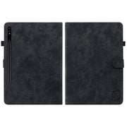 For Samsung Galaxy Tab S9+ Tiger Pattern Flip Leather Tablet Case(Black)