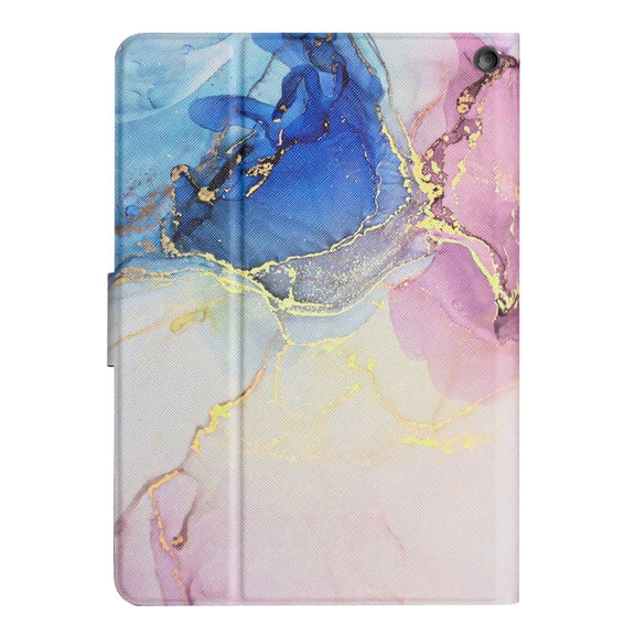 For Amazon Kindle HD 8 2020 Marble Pattern Smart Leather Tablet Case(Pink Blue)