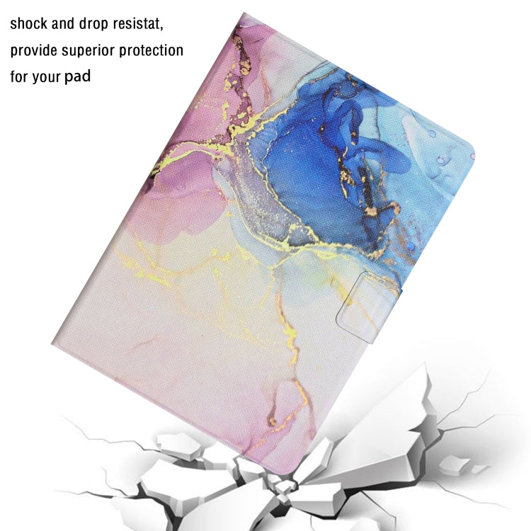 For Amazon Kindle HD 8 2020 Marble Pattern Smart Leather Tablet Case(Pink Blue)