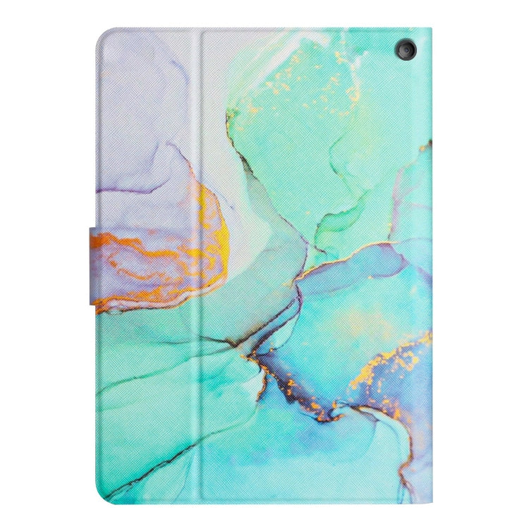 For Amazon Kindle HD 8 2020 Marble Pattern Smart Leather Tablet Case(Green)