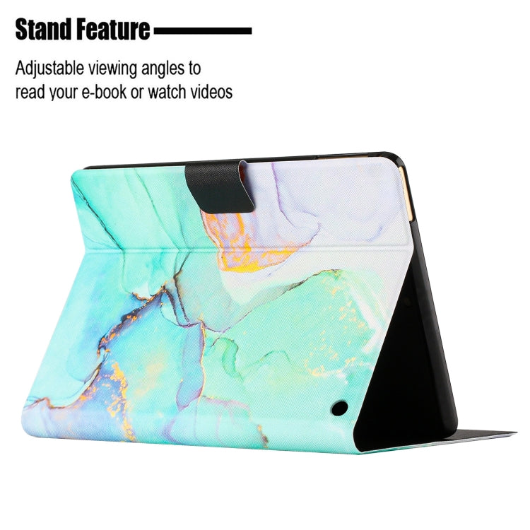For Amazon Kindle HD 8 2020 Marble Pattern Smart Leather Tablet Case(Green)