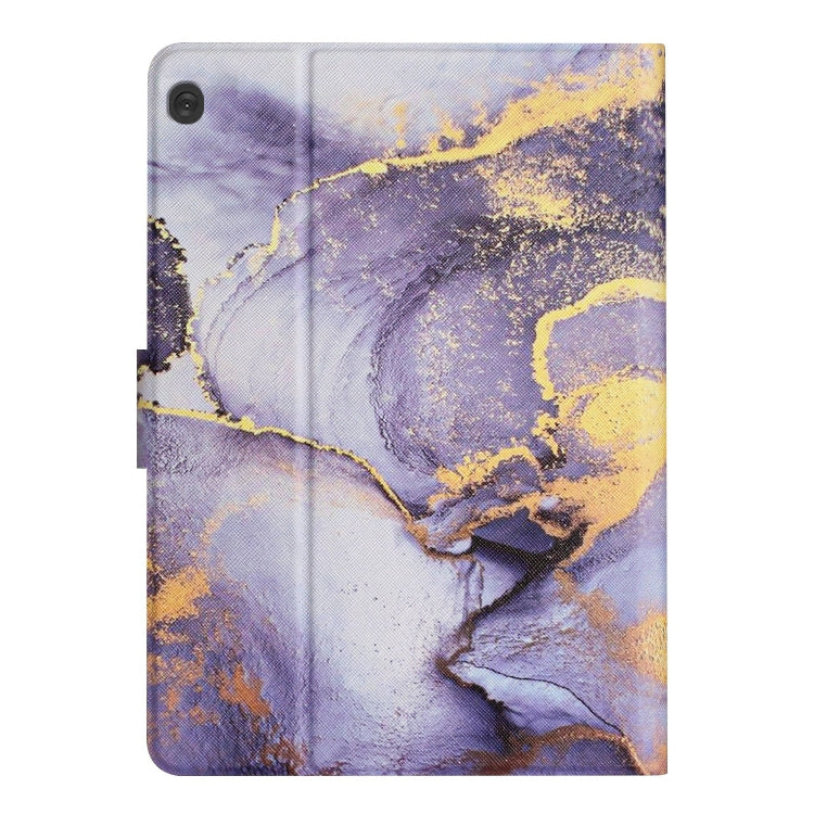For Lenovo Tab M10 X605F X505 Marble Pattern Smart Leather Tablet Case(Purple)
