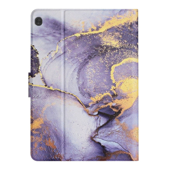For Lenovo Tab M10 X605F X505 Marble Pattern Smart Leather Tablet Case(Purple)