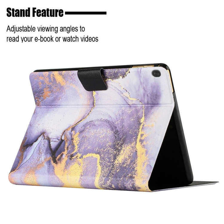 For Lenovo Tab M10 X605F X505 Marble Pattern Smart Leather Tablet Case(Purple)