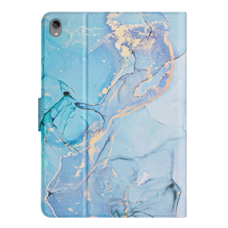 For Lenovo Tab P11 Marble Pattern Smart Leather Tablet Case(Blue)