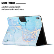 For Lenovo Tab P11 Marble Pattern Smart Leather Tablet Case(Blue)