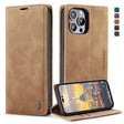 For iPhone 14 Pro Max CaseMe-013 Multifunctional Retro Frosted Leather Phone Case (Brown) - free shipping - PMC Jewellery - Order now!