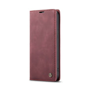 For iPhone 14 Pro Max CaseMe-013 Multifunctional Retro Frosted Leather Phone Case (Wine Red)