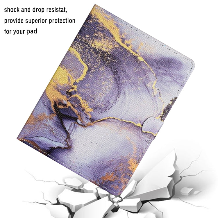 For 10 inch Tablet Marble Pattern Leather Tablet Case(Purple)