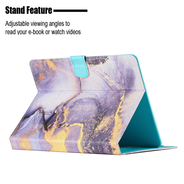 For 10 inch Tablet Marble Pattern Leather Tablet Case(Purple)