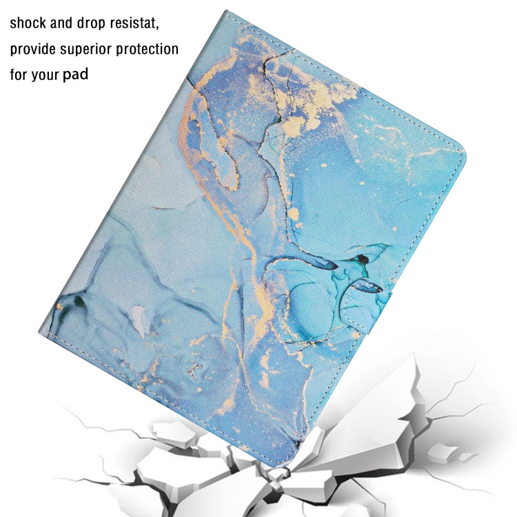 For 10 inch Tablet Marble Pattern Leather Tablet Case(Blue)