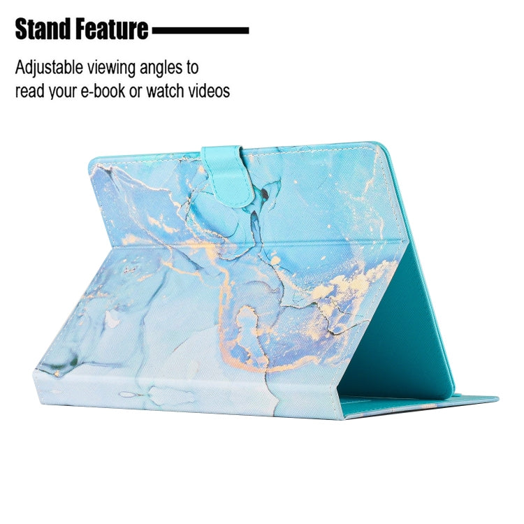 For 10 inch Tablet Marble Pattern Leather Tablet Case(Blue)