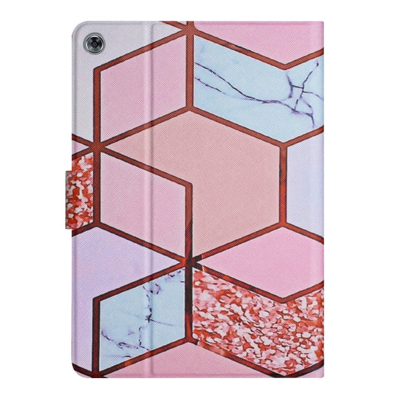 For Huawei MatePad T10s Marble Pattern Leather Tablet Case(Splicing Marble)