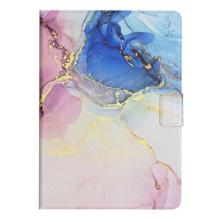 For Huawei MatePad T10s Marble Pattern Leather Tablet Case(Pink Blue)