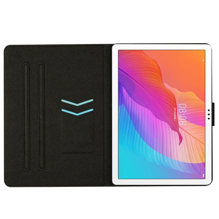 For Huawei MatePad T10s Marble Pattern Leather Tablet Case(Pink Blue)