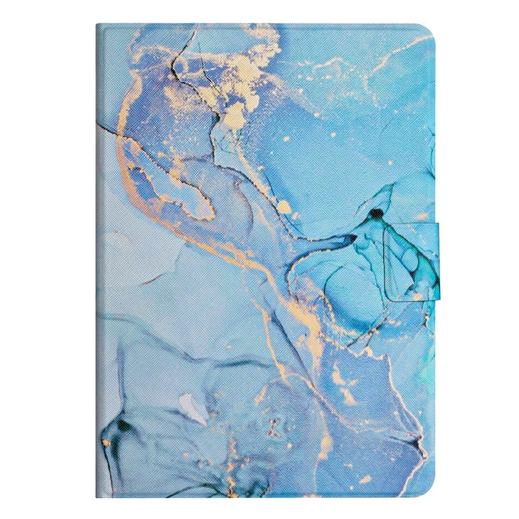 For Huawei MatePad T10s Marble Pattern Leather Tablet Case(Blue)
