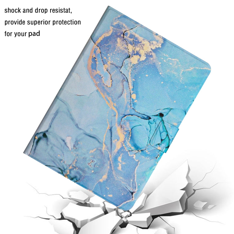 For Huawei MatePad T10s Marble Pattern Leather Tablet Case(Blue)