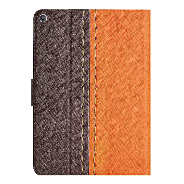 For Amazon Kindle Fire HD 10 2015 Stitching Solid Color Smart Leather Tablet Case(Orange)