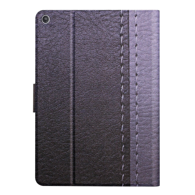 For Amazon Kindle Fire HD 10 2015 Stitching Solid Color Smart Leather Tablet Case(Grey)