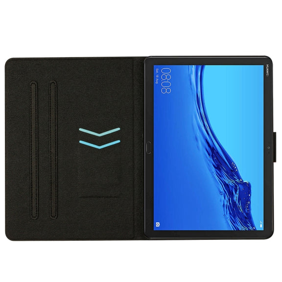 For Huawei MediaPad M5 Lite Stitching Solid Color Smart Leather Tablet Case(Grey)