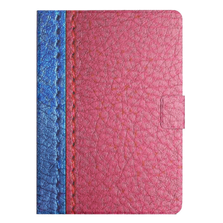 For Lenovo Tab M10 Plus Stitching Solid Color Smart Leather Tablet Case(Rose Red)