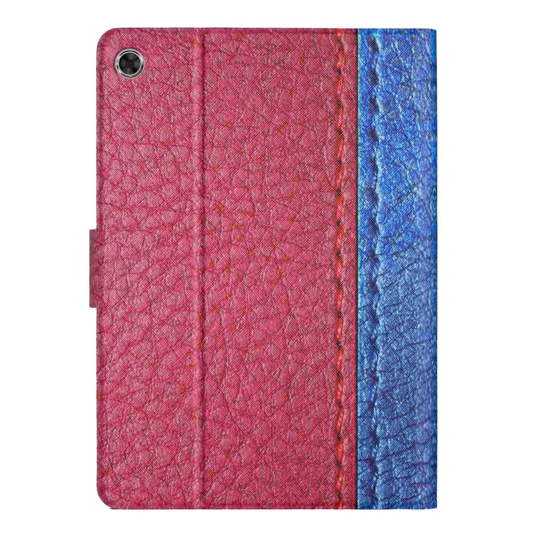 For Lenovo Tab M10 Plus Stitching Solid Color Smart Leather Tablet Case(Rose Red)