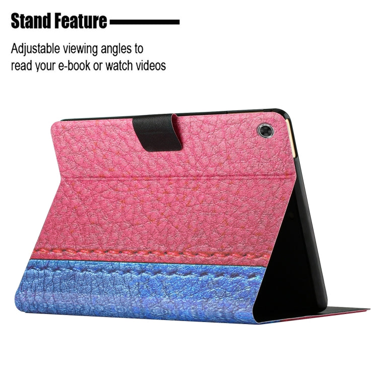 For Lenovo Tab M10 Plus Stitching Solid Color Smart Leather Tablet Case(Rose Red)