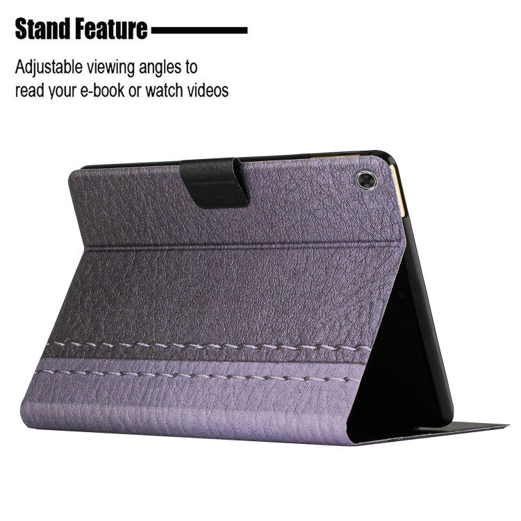 For Lenovo Tab M10 Plus Stitching Solid Color Smart Leather Tablet Case(Grey)