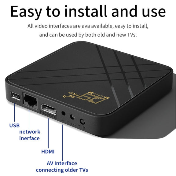 D9 PRO 2.4G/5G WIFI 4K HD Android TV Box, Memory:8GB+128GB(AU Plug)